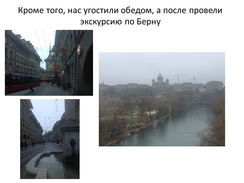 Кроме того, нас угостили обедом, а после провели экскурсию по Берну